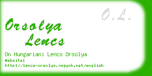 orsolya lencs business card